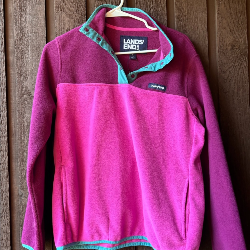 Lands' End womens Pink Fleece Jacket